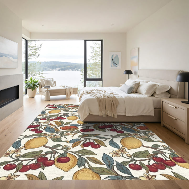 Vibrant Lemon Cherry Branch Collection Rug
