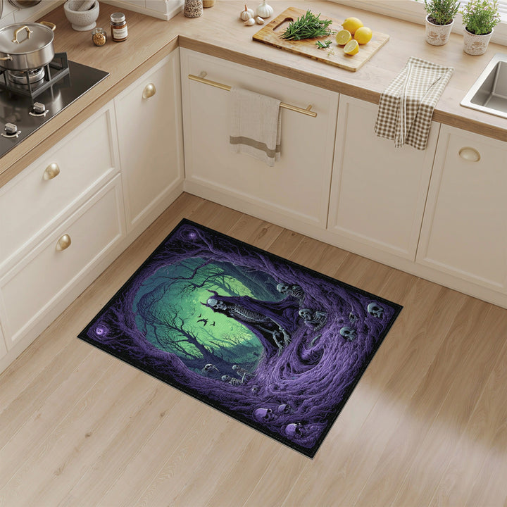 Purple Skeleton Forest Area Rug