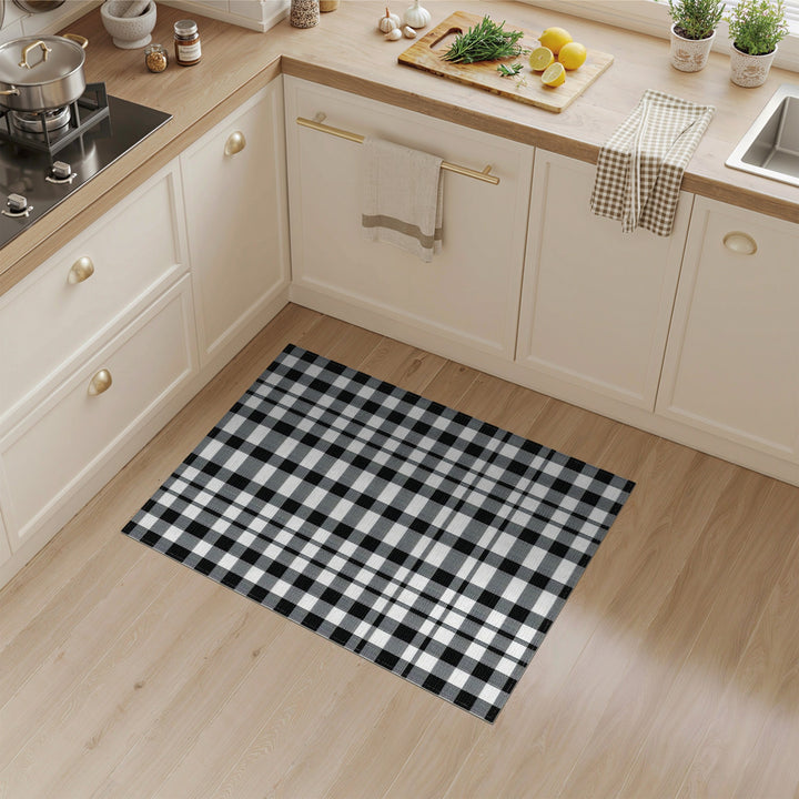 Black White Checkered Geometric Area Rug