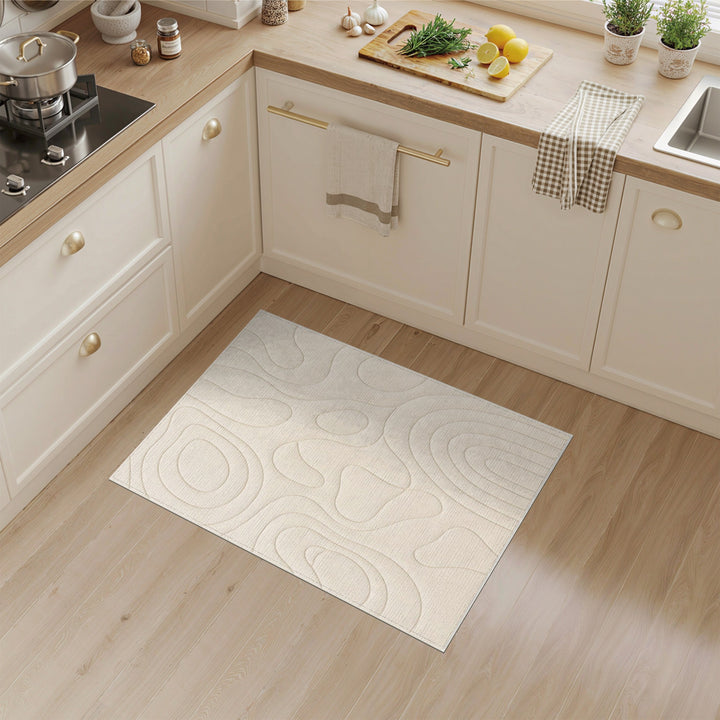 Beige Organic Abstract Area Rug