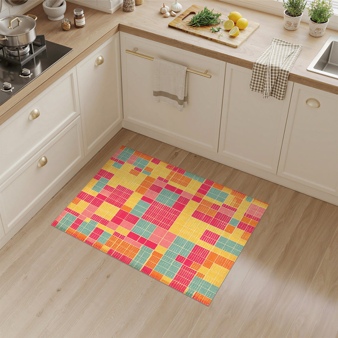 Vibrant Multi-Color Geometric Area Rug