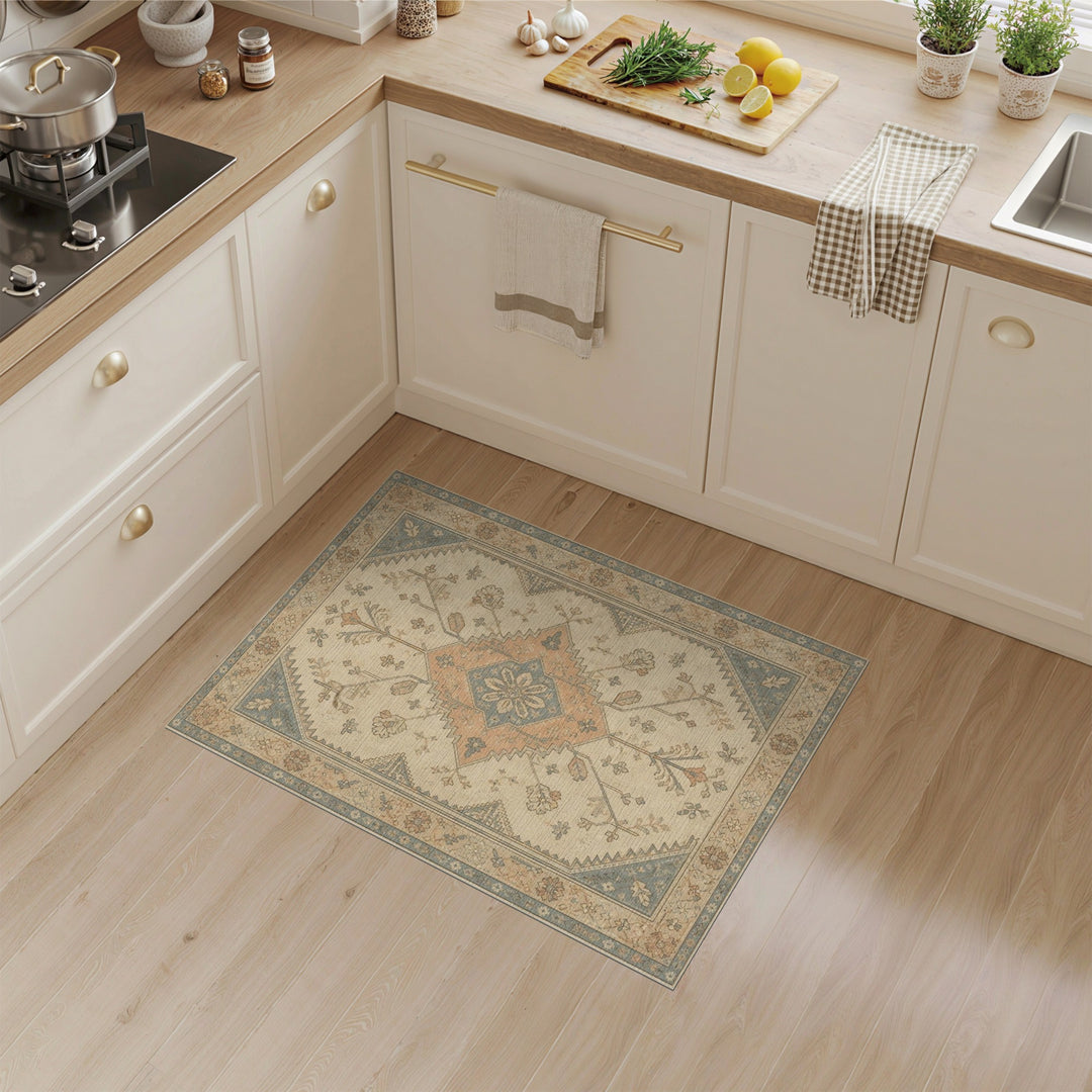 Beige Traditional Persian Medallion Traditional Persian Area Rug