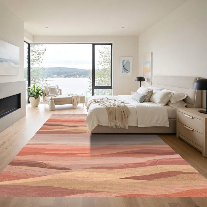 Earthy Toned Layered Landscape Rug
