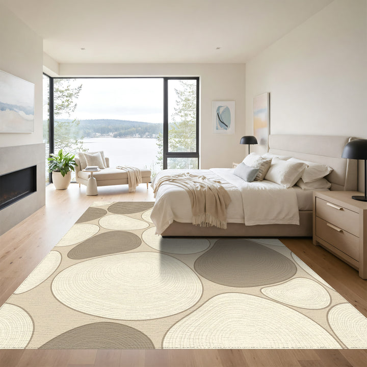 Neutral Organic Pebble Textural Rug