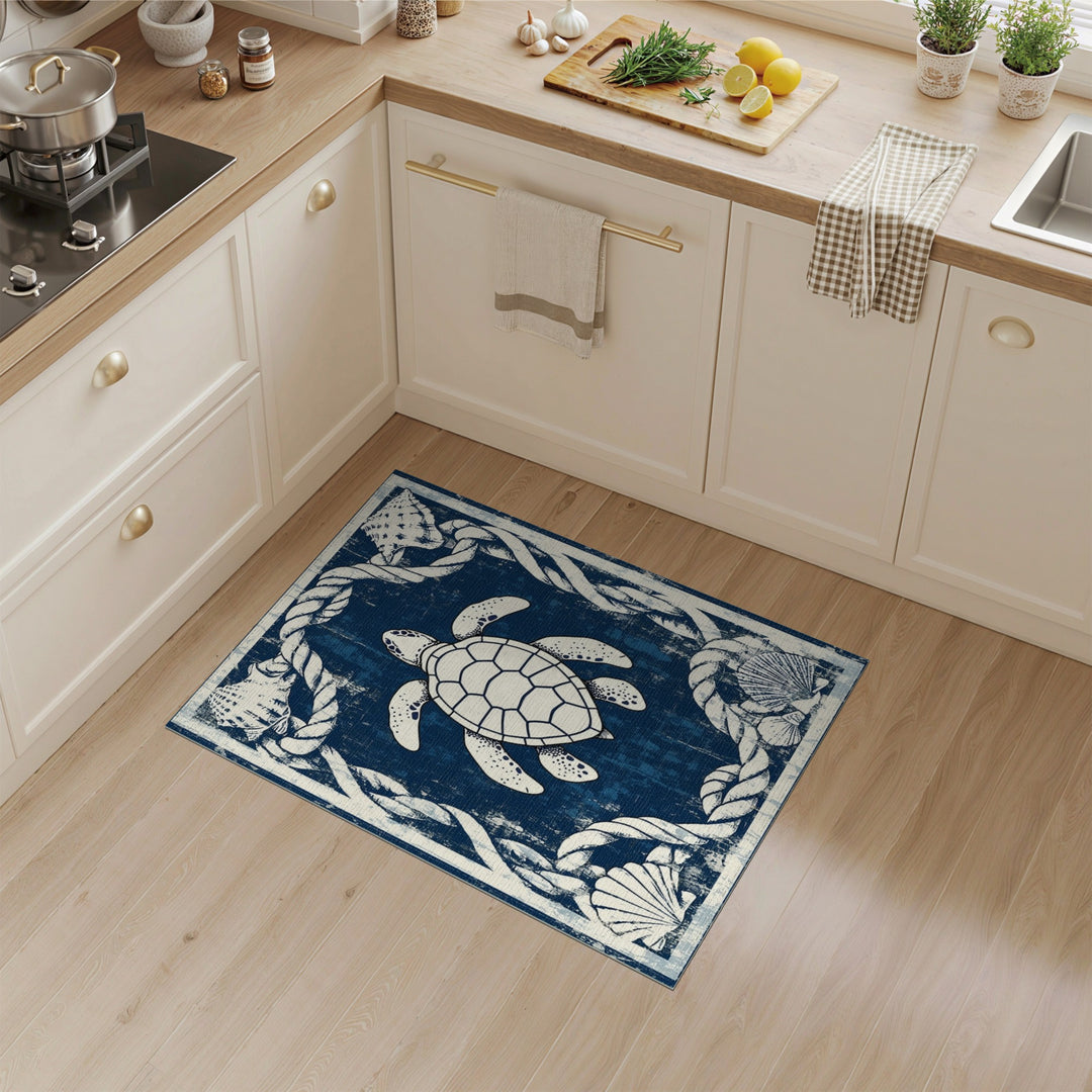 Coastal Sea Turtle Area Rug
