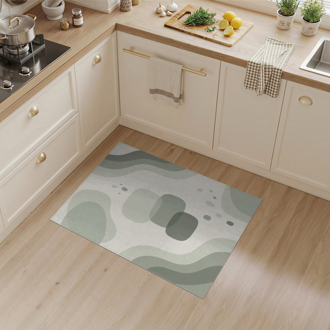 Sage Green Organic Abstract Area Rug