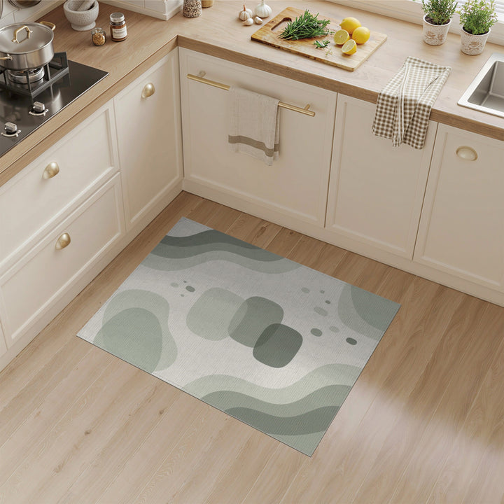 Sage Green Organic Abstract Area Rug