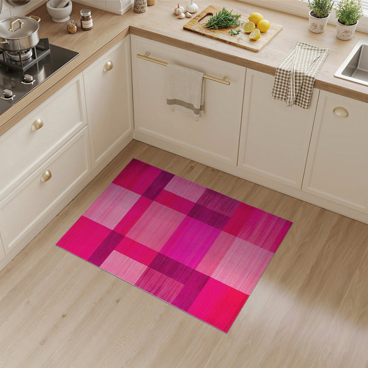 Geometric Modern Bold Pink Geometric Block Area Rug