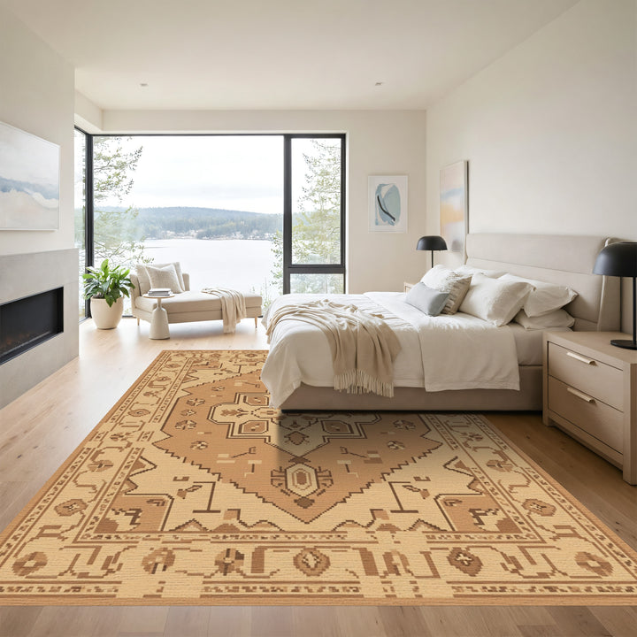 Earthy Tones Geometric Medallion Rug