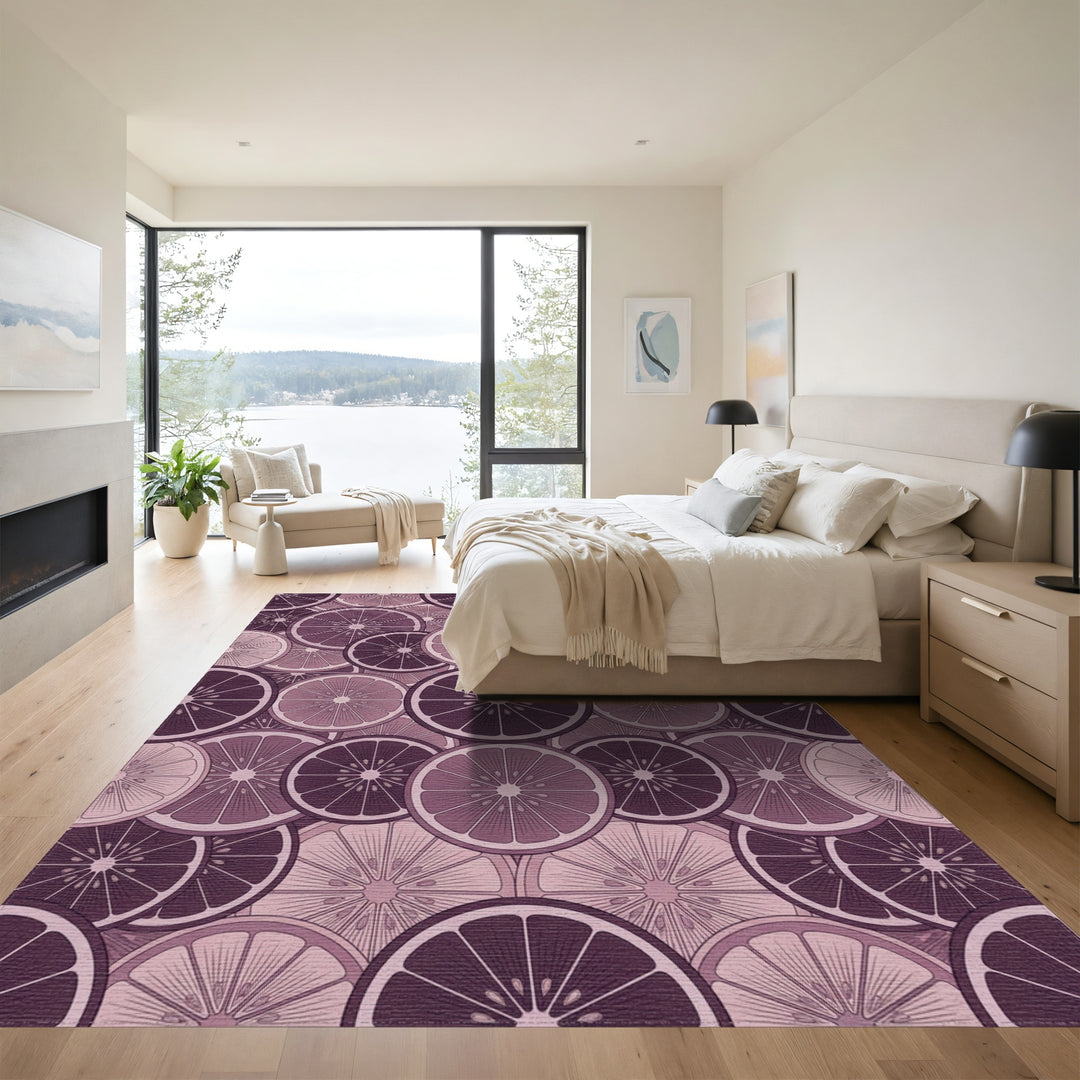 Mauve Citrus Slice Collage Rug