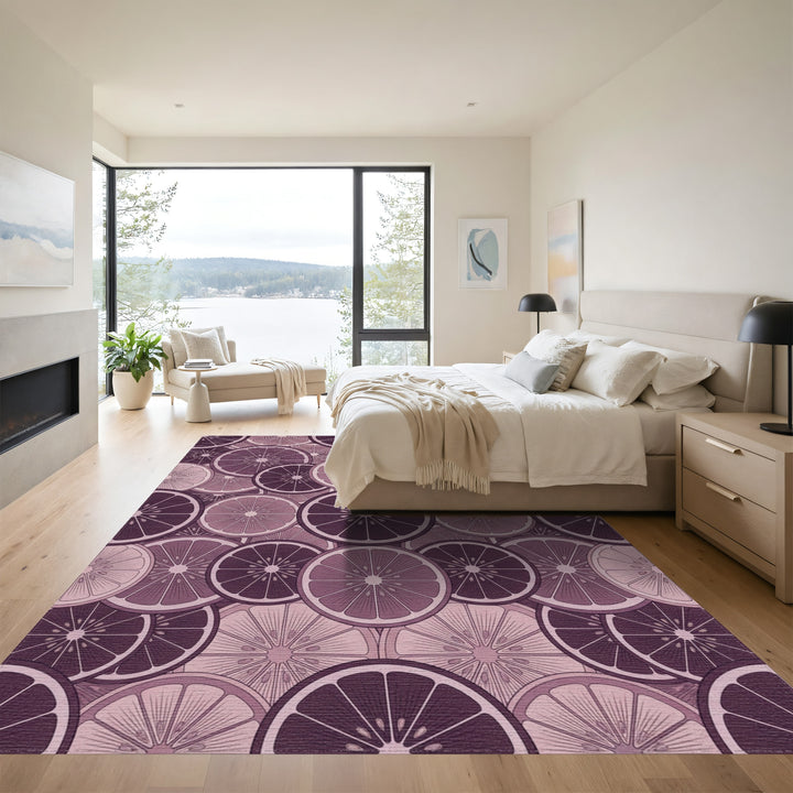 Mauve Citrus Slice Collage Rug