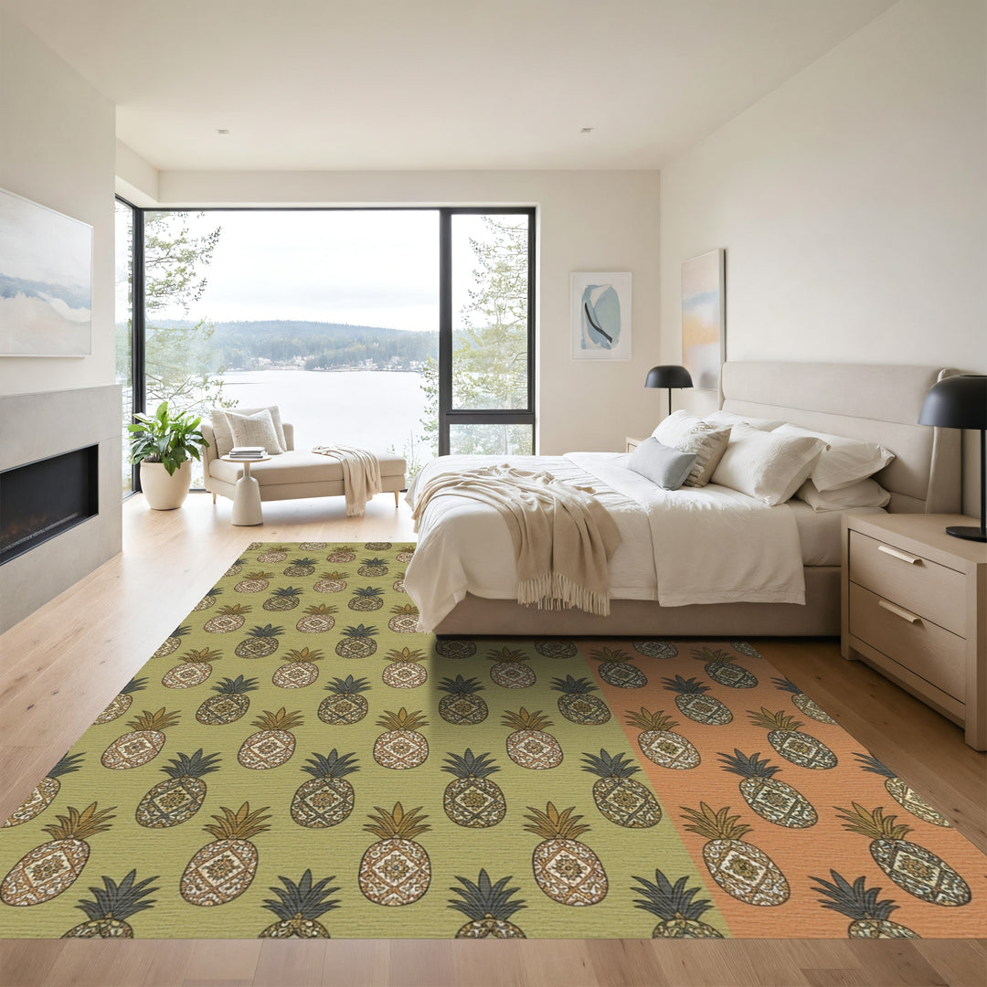 Ornate Pineapple Medallion Background Rug
