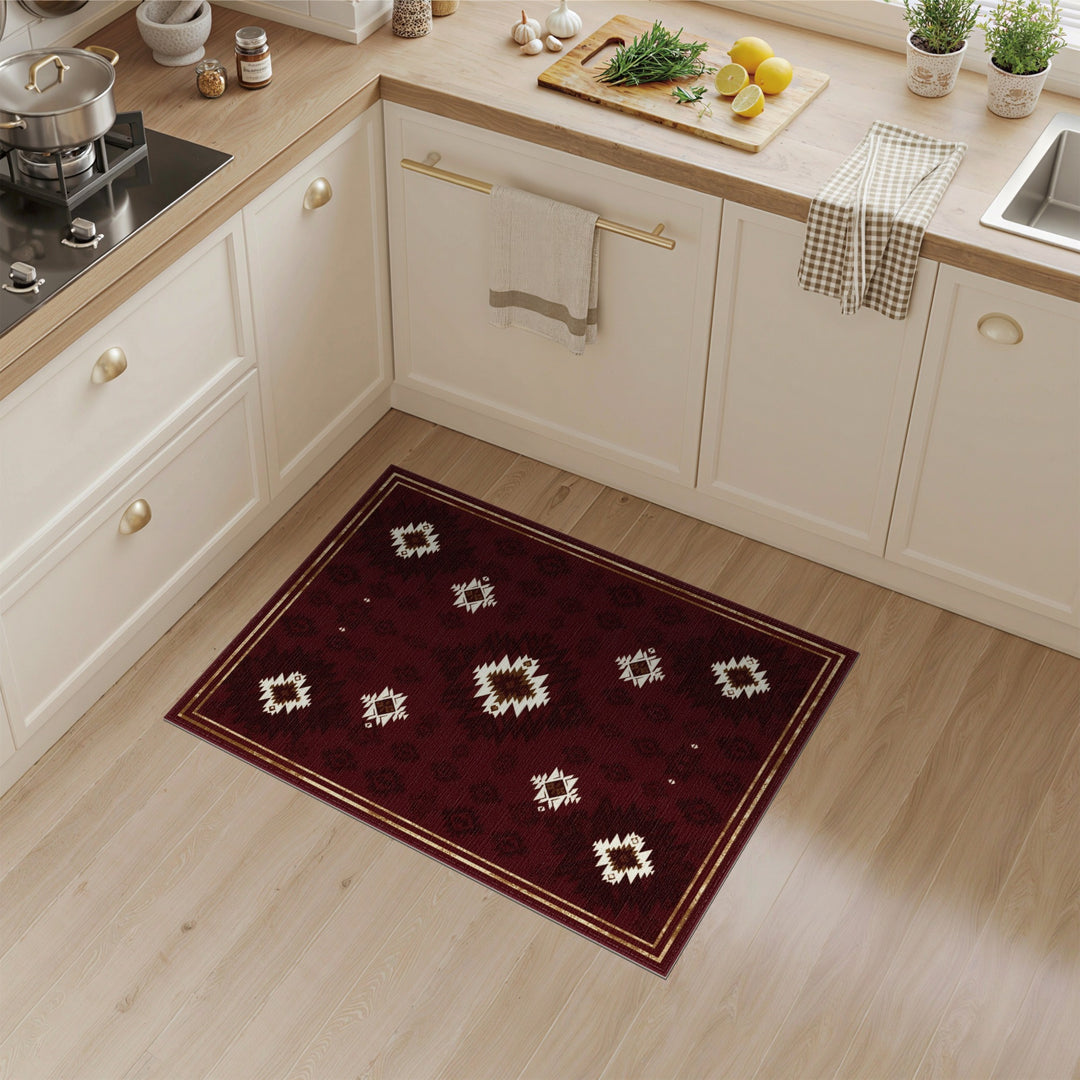 Red Southwestern Geometric Area Rug