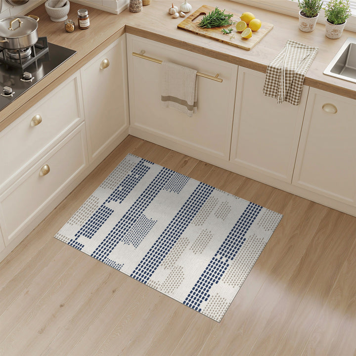 Navy Geometric Dot Area Rug