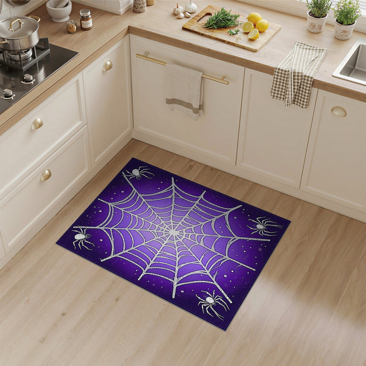 Geometric Modern Purple Spider Web Area Rug