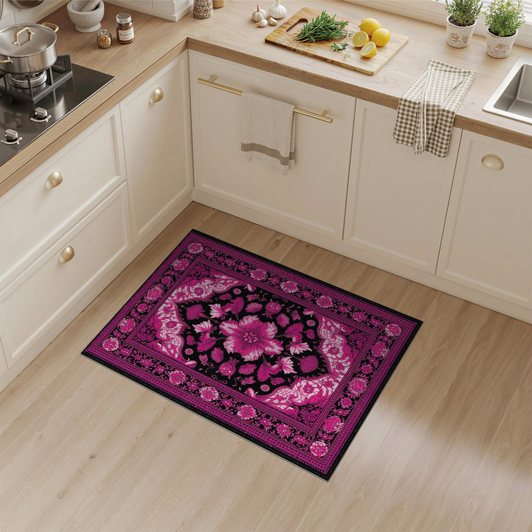 Pink Floral Vintage Area Rug