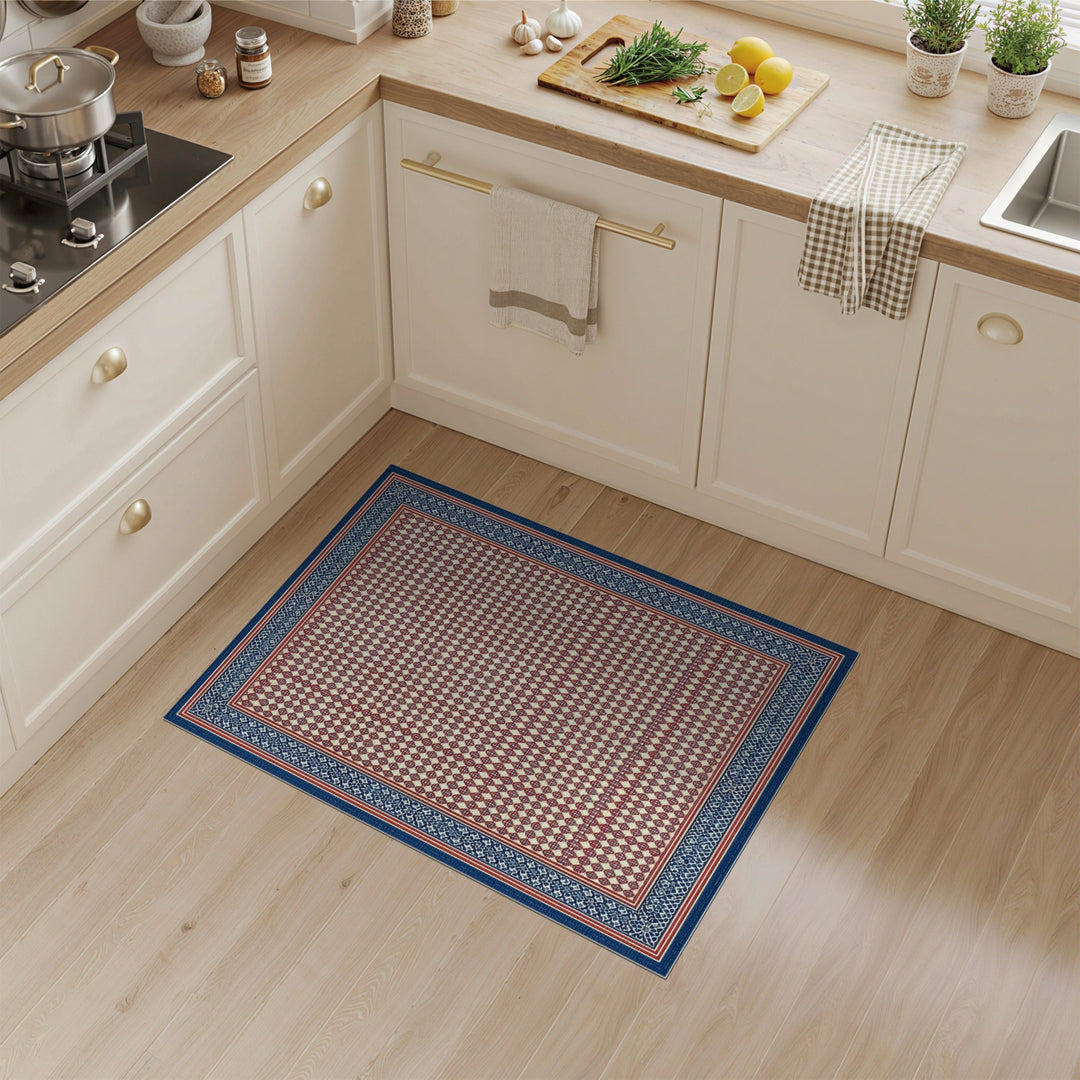 Multi-color and Patterns Navy Blue Geometric Dot Area Rug