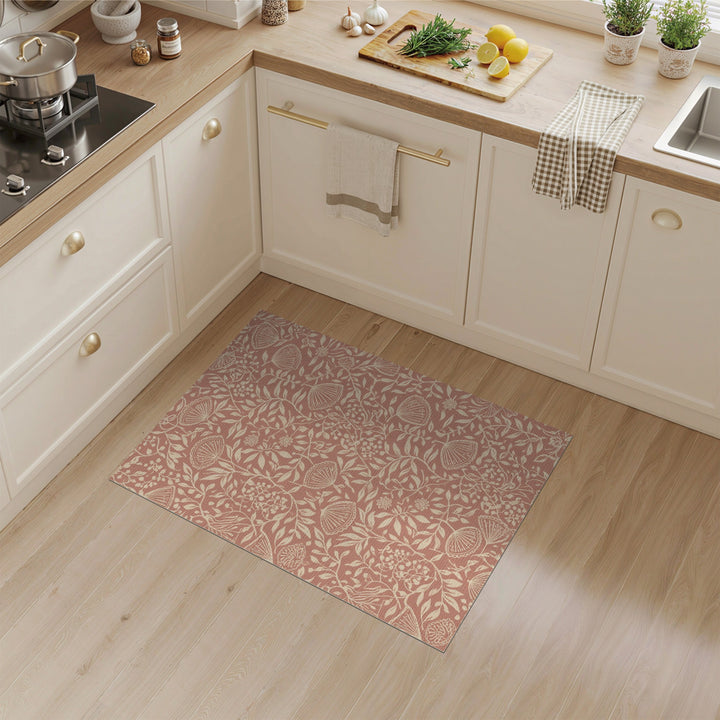 Pink Floral Vintage Area Rug