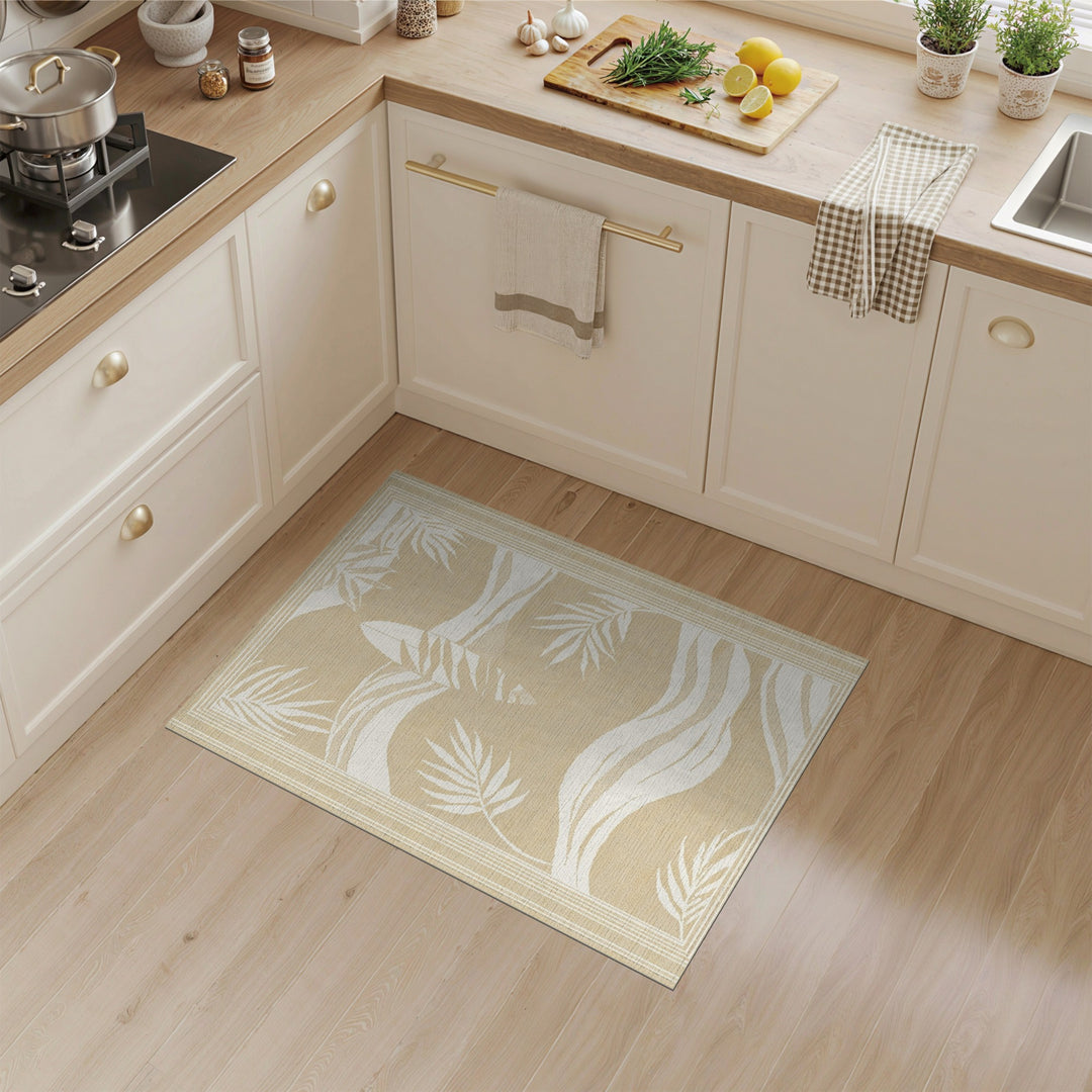 Beige Coastal Surfboard Wave Area Rug