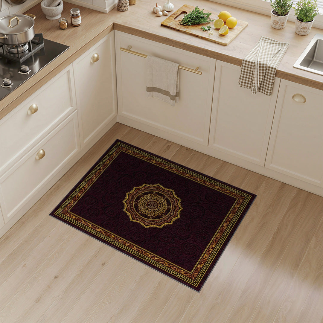 Red Gold Traditional Persian Medallion Area Rug