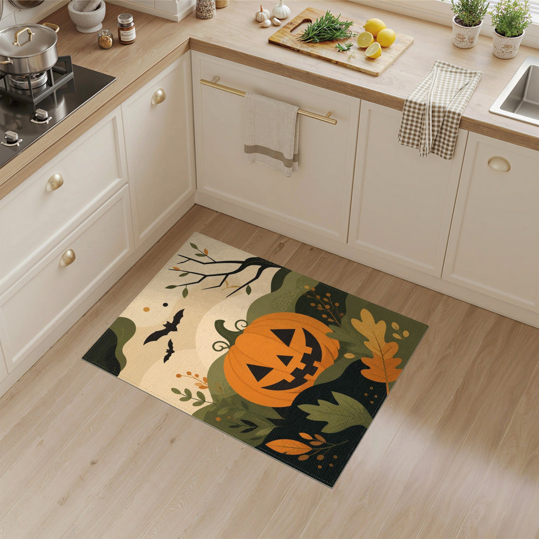 Whimsical Halloween Pumpkin Orange Area Rug