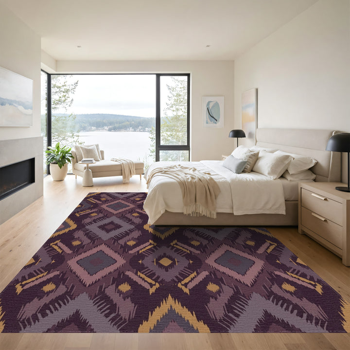 Earthy Tones Jagged Diamond Rug