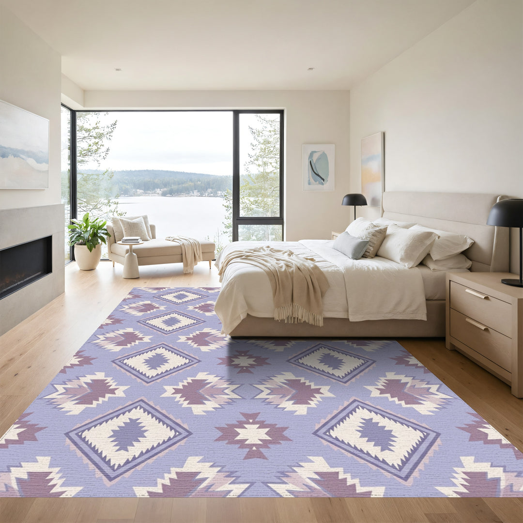 Lavender Diamond Aztec Medallion Rug