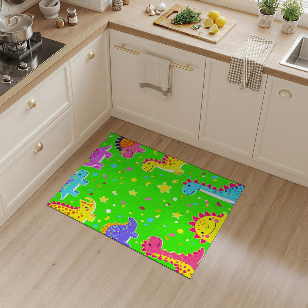 Colorful Dinosaur Kids Washable Area Rug