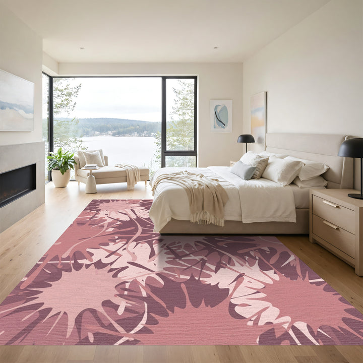 Crimson Splatter Abstract Blots Rug