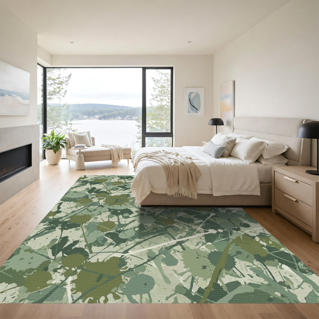 Camouflage Splatter Abstract Brushstrokes Rug