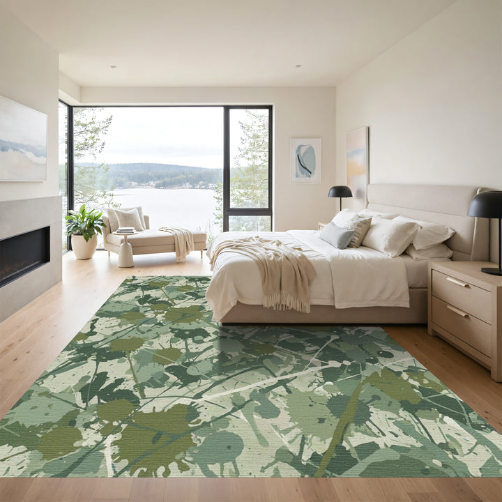Camouflage Splatter Abstract Brushstrokes Rug