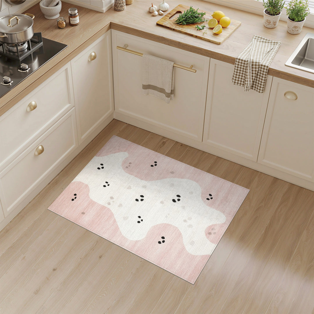 Pink Abstract Dot Area Rug