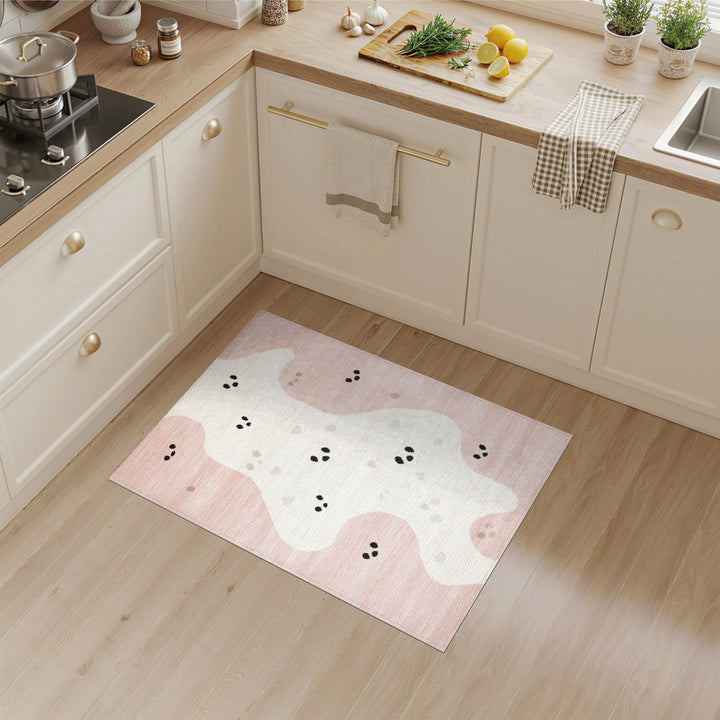 Pink Abstract Dot Area Rug