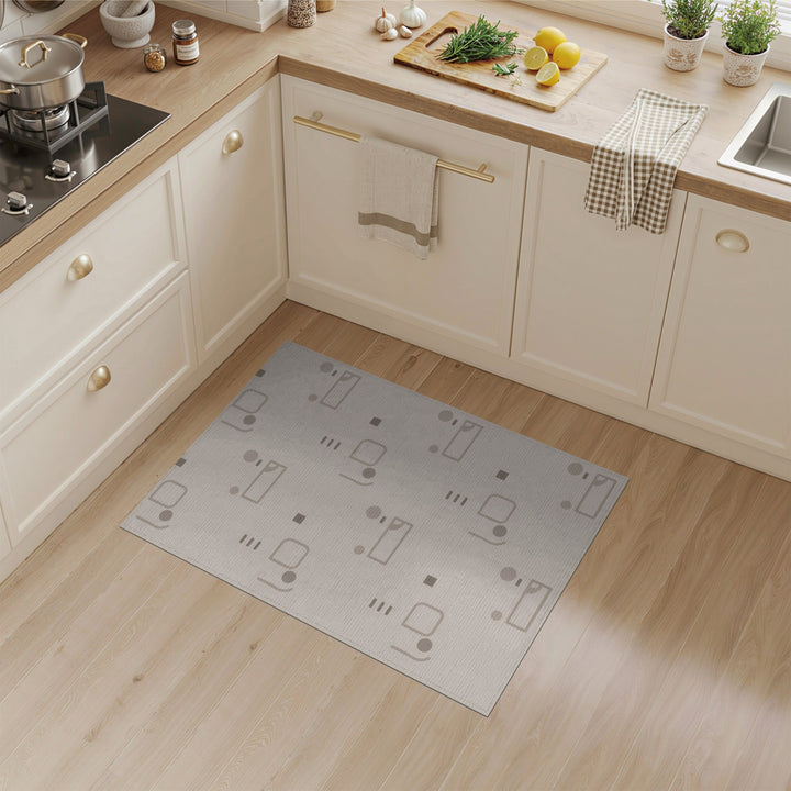 Beige Geometric Modern Area Rug