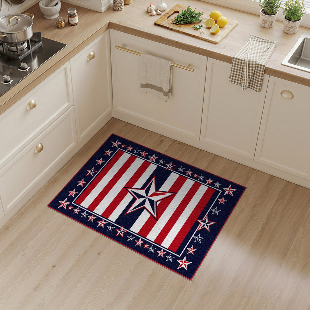 Multi-color and Patterns Patriotic Star Area Rug