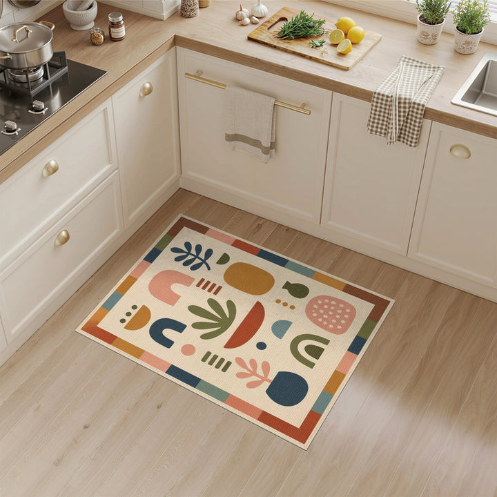 Abstract Multi-Color Shapes Area Rug