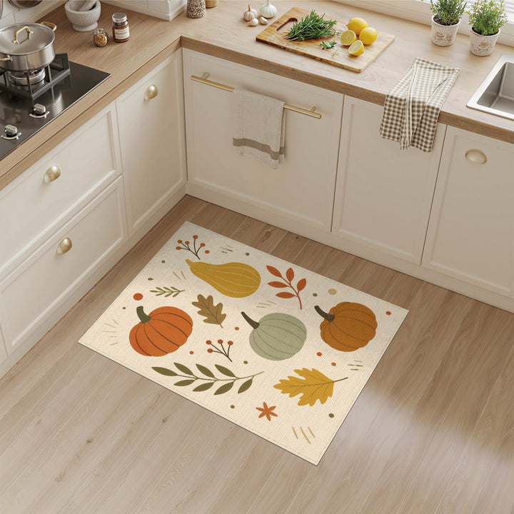 Fall Pumpkin Harvest Washable Area Rug