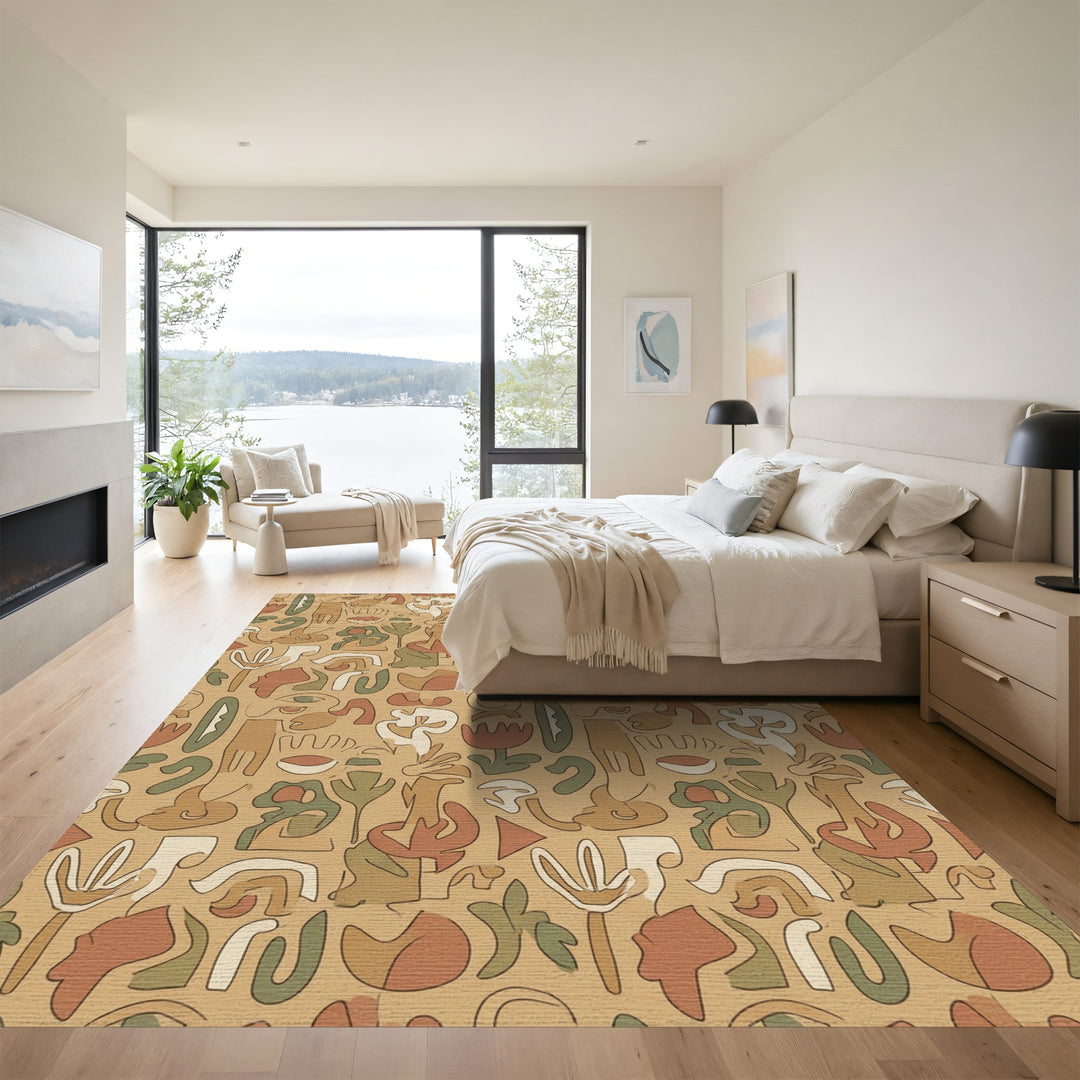 Earthy Organic Abstract Art Rug