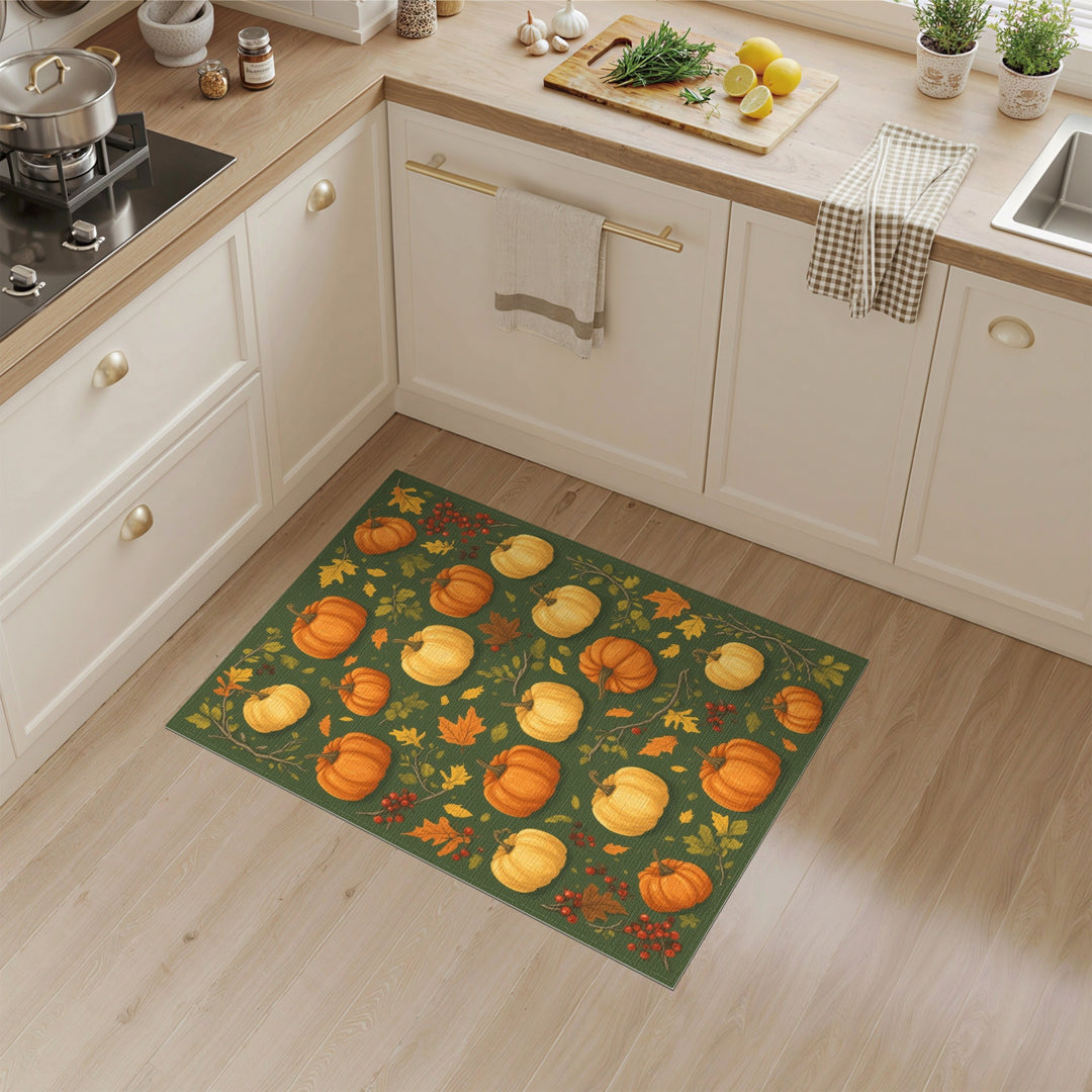 Multi-color and Patterns Fruit Pattern Autumn Pumpkin Harvest Area Rug