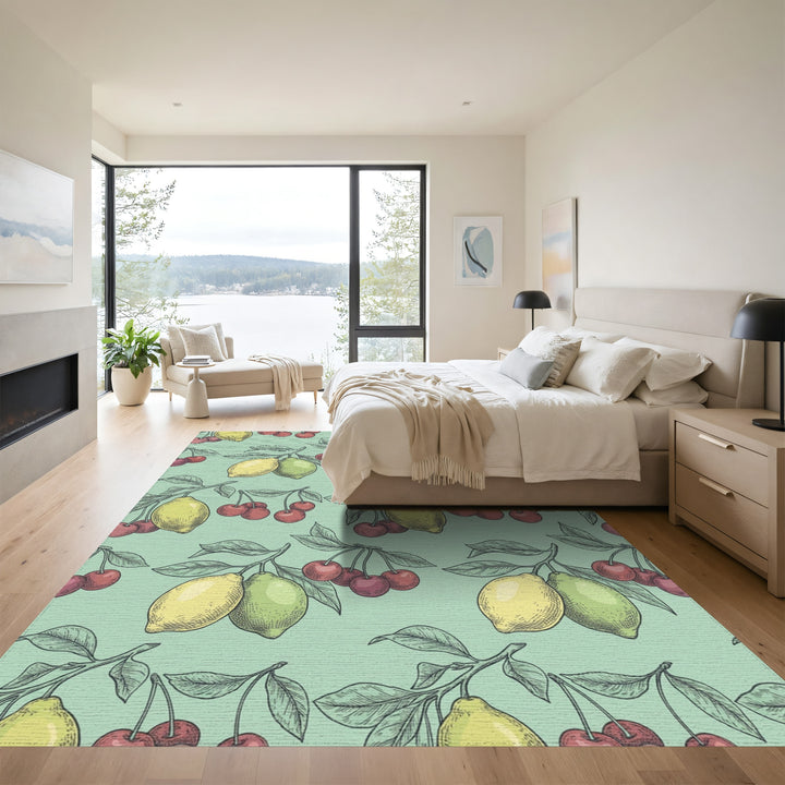 Vintage Lemon Cherry Branch Rug
