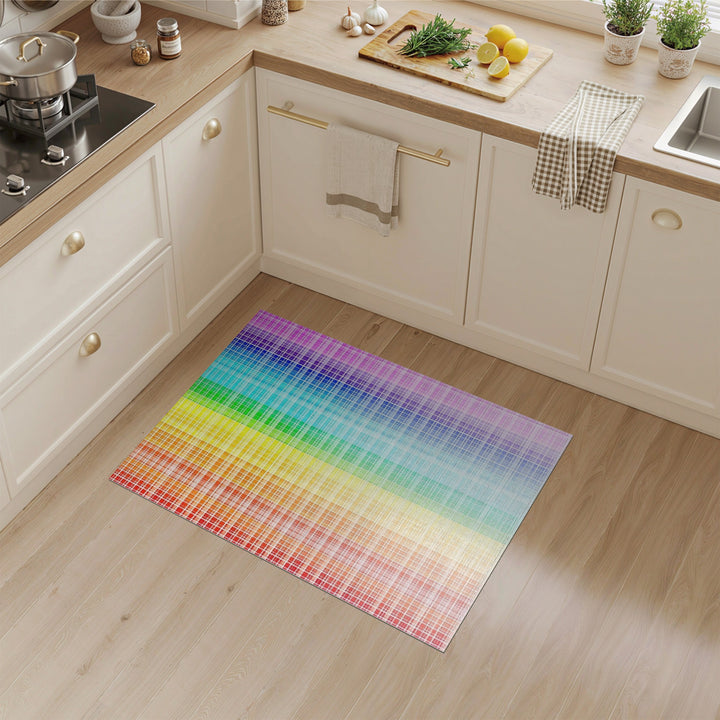 Geometric Modern Rainbow Spectrum Geometric Area Rug