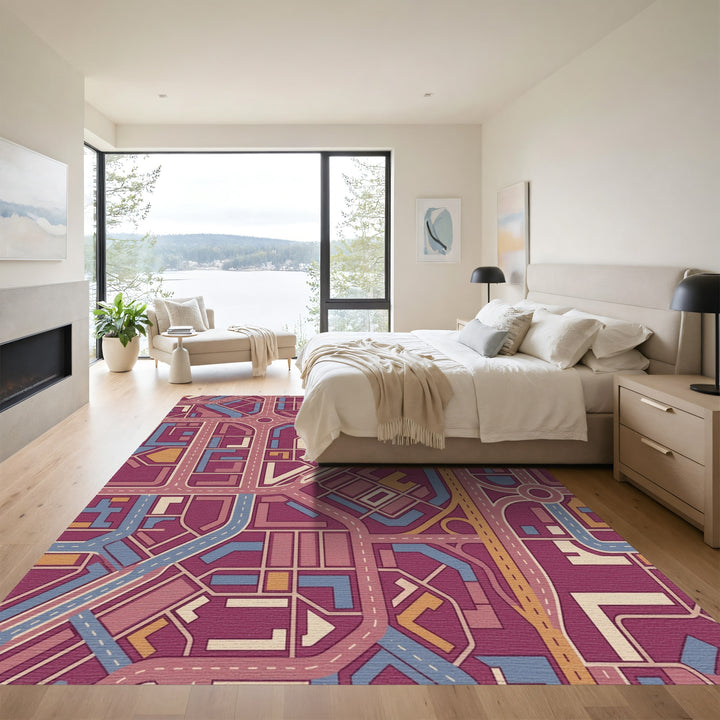 Urban Street Map Collage Rug