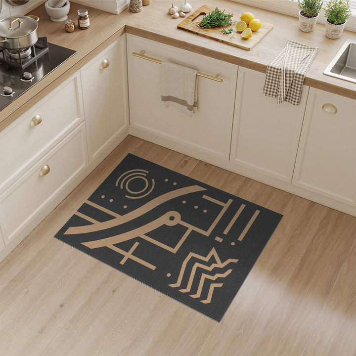 Geometric Modern Brown and Tan Brown Tan Geometric Abstract Area Rug