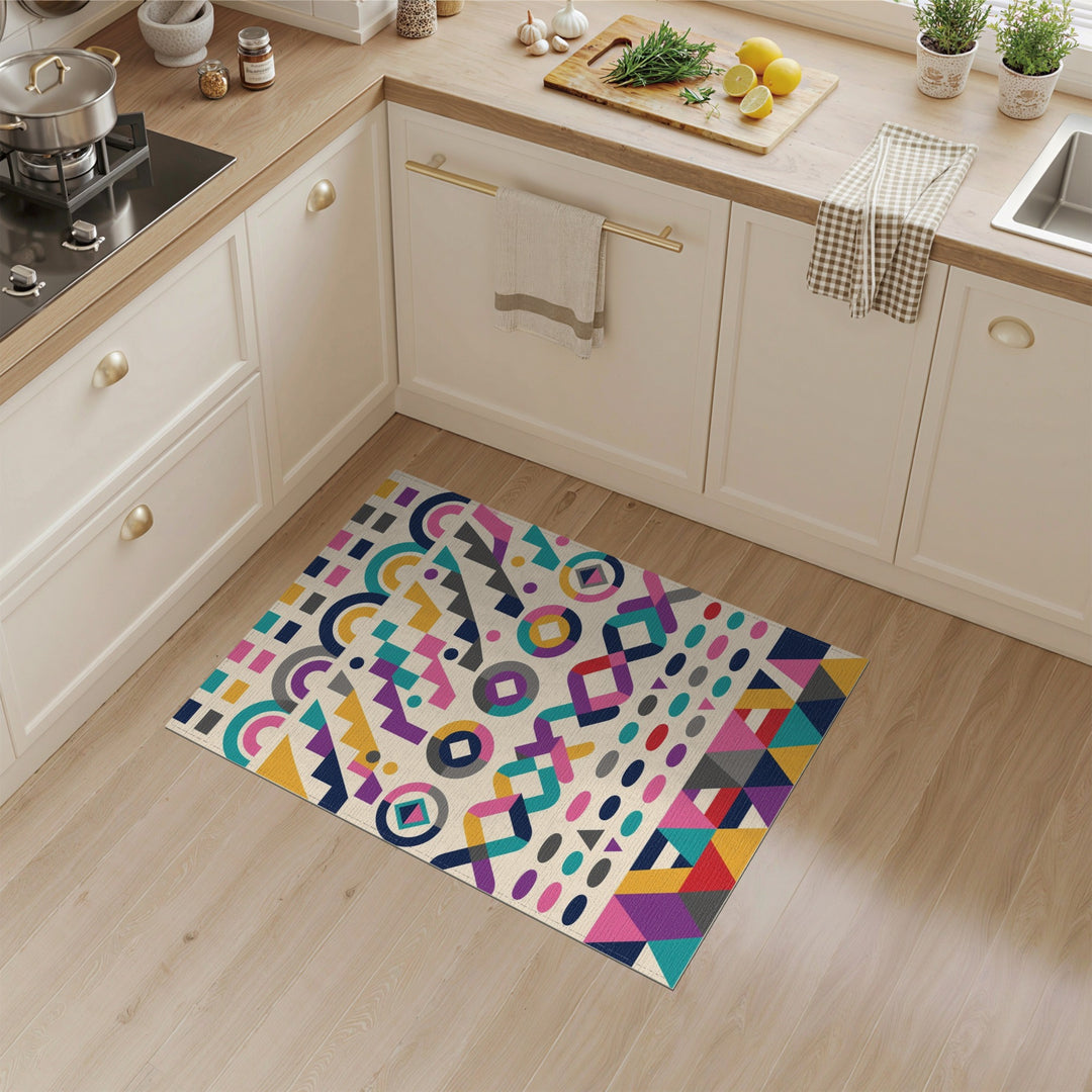 Vivid Multi-Color Geometric Modern Area Rug