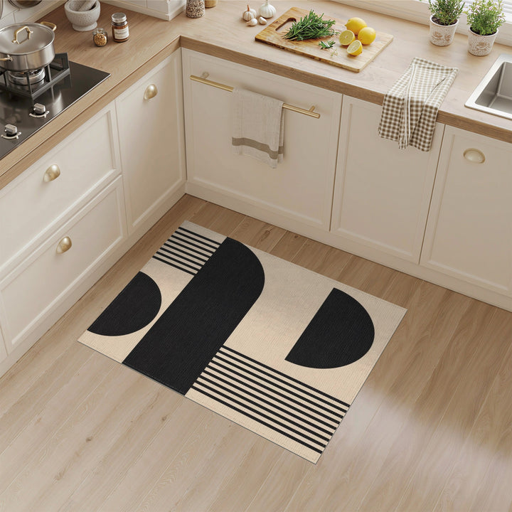 Geometric Modern Black and White Black Geometric Area Rug
