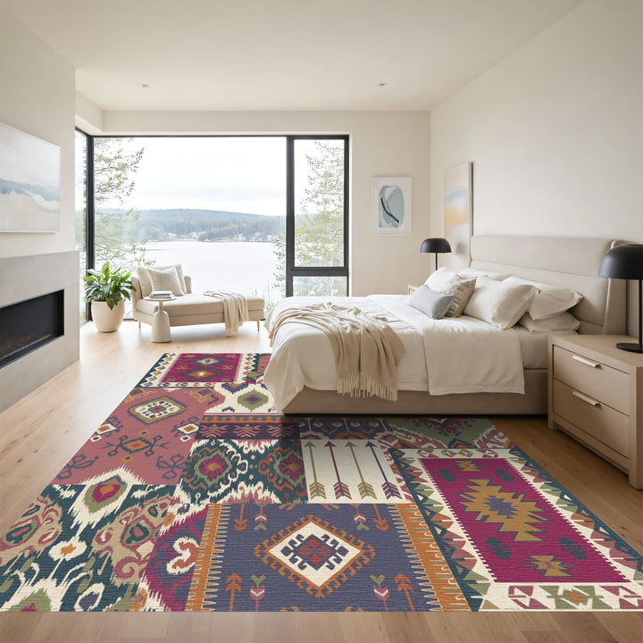 Patchwork Tribal Medallion Arrows Rug