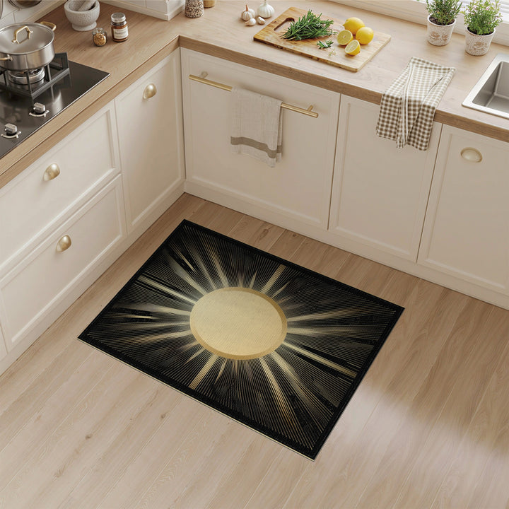 Radiant Gold Sunburst Area Rug