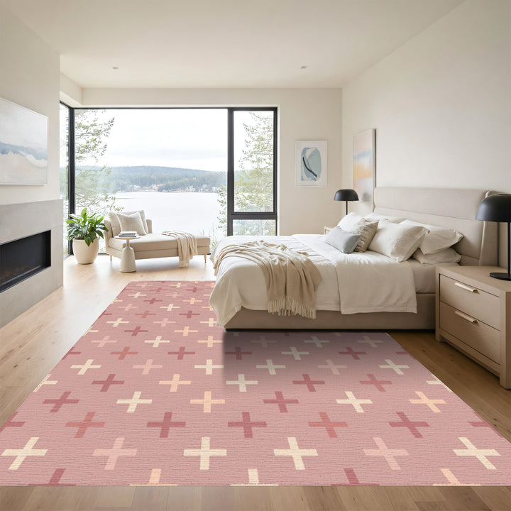 Pastel Plus Sign Geometric Rug