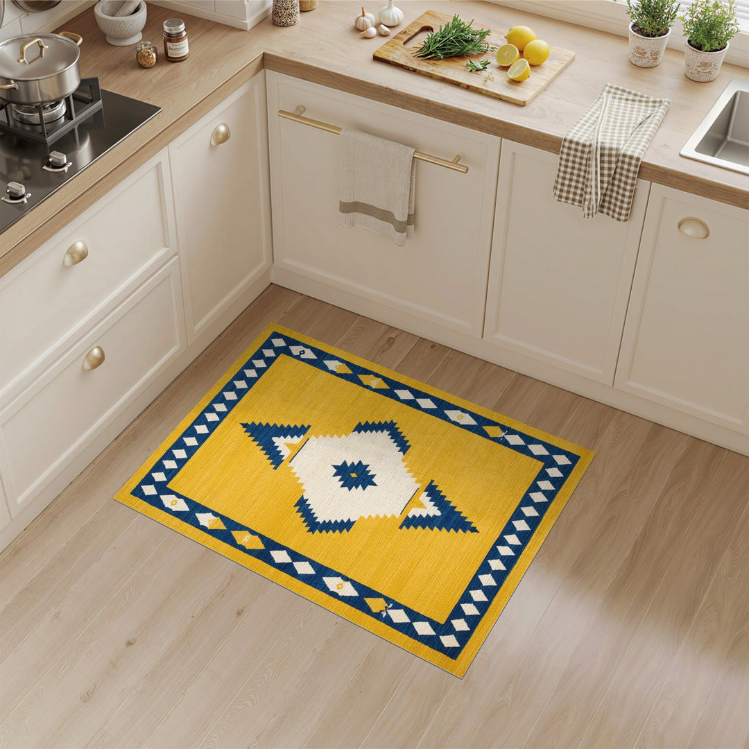 Yellow Southwestern Yellow Southwestern Geometric Area Rug
