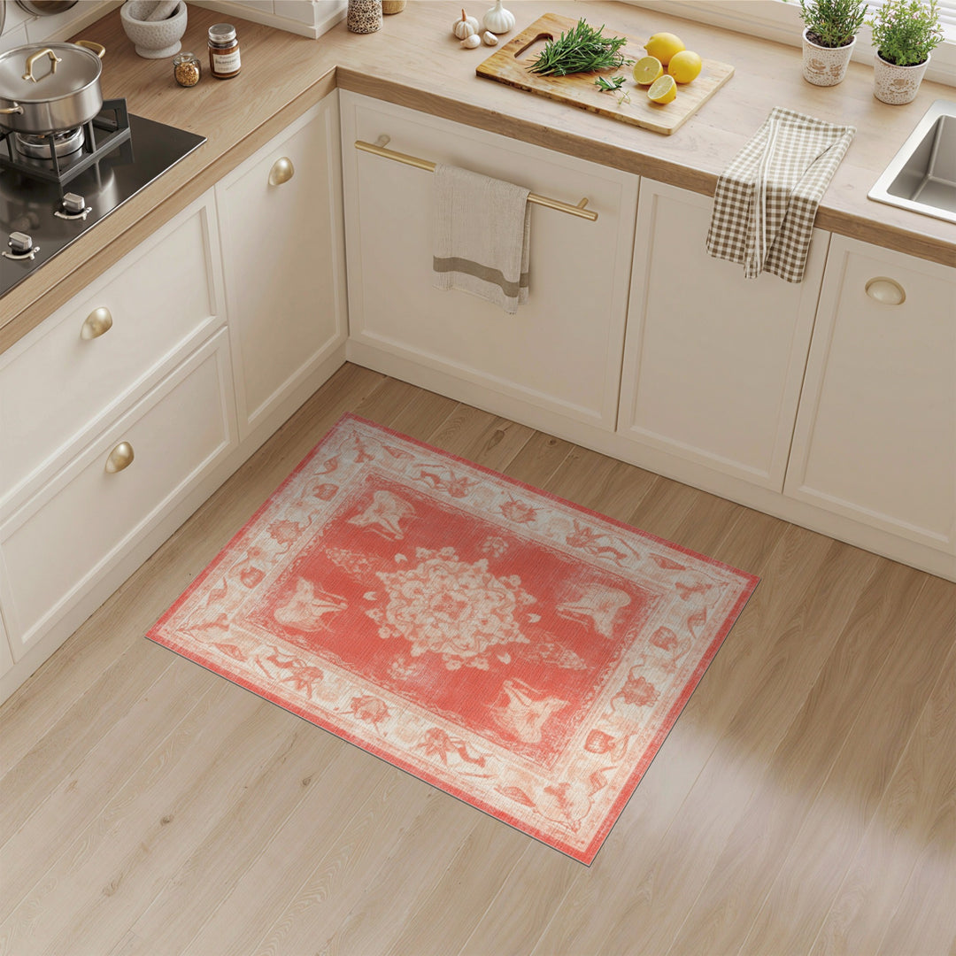 Red Elephant Medallion Persian Area Rug
